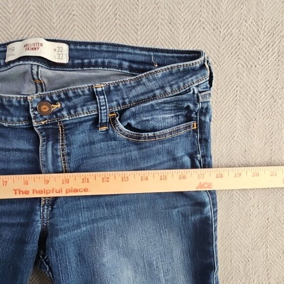 Hollister Jeans Junior Size 15R W32 L32 Straight Skinny Med Wash Style 61956050 - Picture 13 of 16